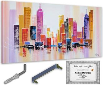 OEM Monica Mirafiori I Pintura Centro Ciudad I 140x70cm Pintura Acr&iacute;lica Arte Moderno Cuadros Art&iacute;sticos Sal&oacute;n, Dormitorio