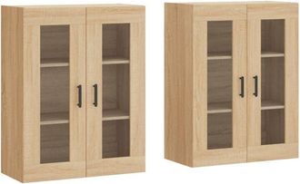 vidaXL Wall Mounted Cabinets 2 pcs Sonoma Oak Engineered Wood Vidaxl