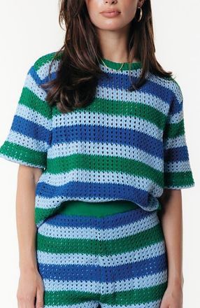 Colourful rebel Hope Crochet Stripe Top SS in Multicolor at Nordstrom, Size X-Small Eu