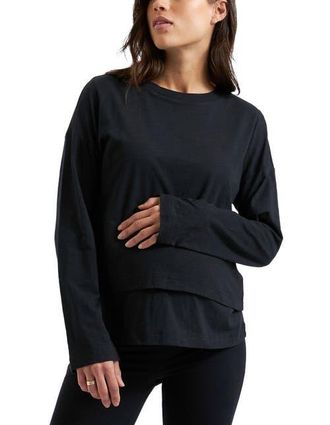 Ripe Claud Long Sleeve Nursing Top in Black at Nordstrom, Size X-Small Au