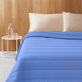 KASANOVA Trapuntino matrimoniale tinta unita blu