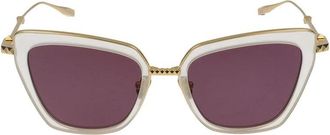Valentino Daydream II Zonnebril Wit Goud - Dames - Zonnebrillen - Geel - 53 MM - Accessoires