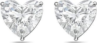 Diana M. Jewels 14Kt White Gold 1.00 cts Lab Grown Heart shaped Diamond Studs