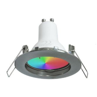 Trade Shop Trade Shop Traesio - Trade Shop - Led Faretto 6 W Incasso 6cm Rgb+3000k Gu10 Efectos Luz Colorata 230v - Plata