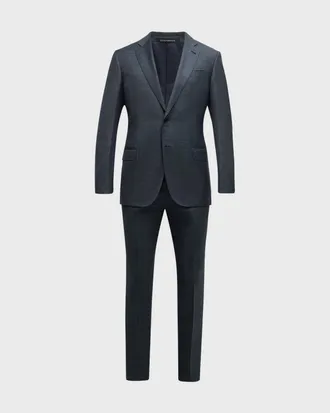 Emporio Armani Men & apos;s Textured Wool Classic Fit Suit