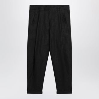 Dolce & Gabbana Pantalone nero in tela di lino