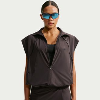 Nike Womens SKIMS Stretch Nylon Oversized Vest in Brown | IU2225-231