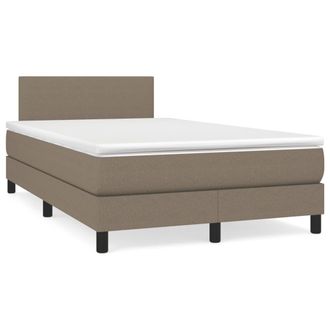 vidaXL Cama Box Spring Con Colch&oacute;n Tela Gris Taupe 120x190 Cm Vidaxl
