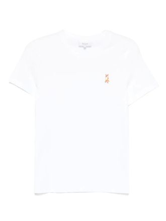 Maison Kitsuné Standing Fox embroidered T-shirt - women - Cotton - S - White
