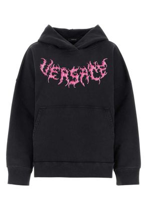 Versace Black Cotton Oversize Sweatshirt