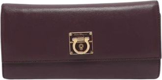 Ferragamo Pre-owned Gancini Wallet - Dames - Vintage Accessoires - Paars - ONE Size - Leer - Vintage