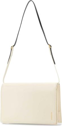 Jil Sander Womens Leather Shoulder Bag White Calf