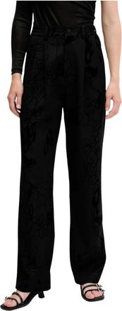 Desigual Wijde broek - Dames - Wijde Broeken - Zwart - XS - Polyester - Broeken