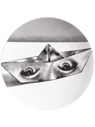 Fornasetti Tema e Variazioni n.293 wall plate - unisex - Porcelain - One Size - White