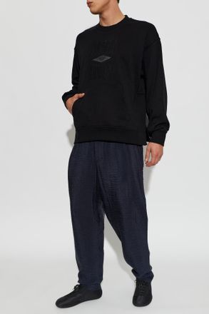 Emporio Armani Sweatshirt With Embroidered Logo, Mens, Black