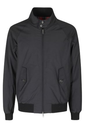 Baracuta Black G9 Baracuta Cloth Cotton-Blend Harrington Jacket