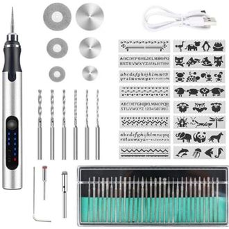 OEM Bol&iacute;grafo De Grabado El&eacute;ctrico Inal&aacute;mbrico, Kit De Herramientas De Grabado Recargable Por Usb, Adecuado Para Joyer&iacute;a, Vidrio, Pl&aacute;stico, Madera Y Metal