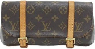 Louis Vuitton Tweedehands Canvas Louis Vuitton tassen - Dames - Vintage Clutch - Bruin - ONE Size - Vintage
