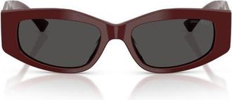 Jimmy Choo London 53mm Irregular Sunglasses in Cranberry /Dark Grey at Nordstrom
