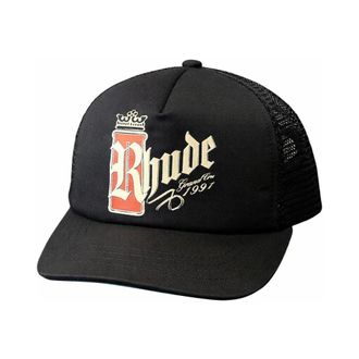 Rhude Geborduurde Cap Hat - unisex - Petten - Zwart - ONE Size - Katoen - Accessoires