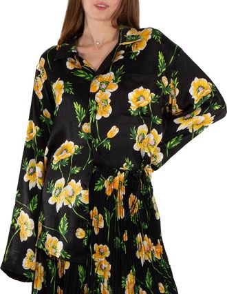 Balenciaga Floral-Print Shirt, Brand Size 36 (US Size 2)