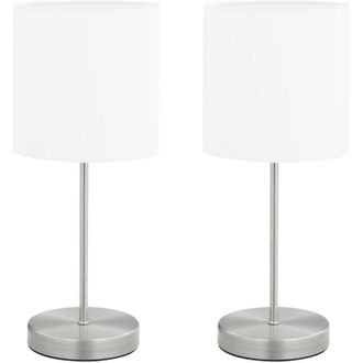 vidaXL L&aacute;mparas De Mesa T&aacute;ctiles 2 Unidades Blanco E14 Vidaxl
