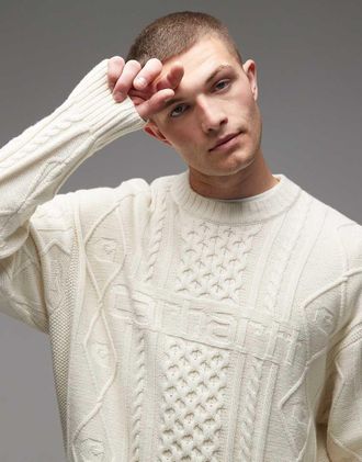 Carhartt Work in Progress Shawn - Maglione lavorato bianco sporco