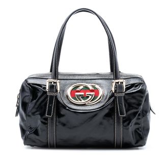 Gucci Pre-owned Womens Coated Canvas Dialux Britt Boston Bag - Black Textile - One Size