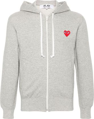 Comme Des Gar&ccedil;ons Felpa con cappuccio in cotone con cuore rosso Comme Des Garcons