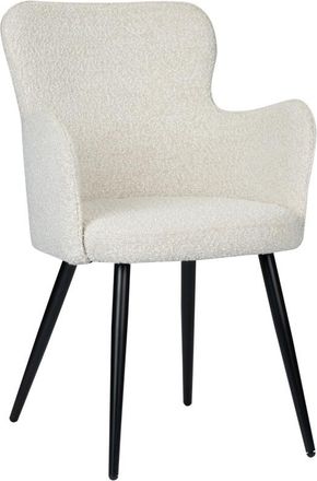 Global Interiors Armlehnstuhl Wing mit Boucl&eacute;-Bezug - Weiss