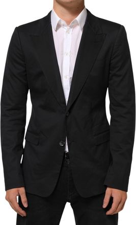 Dolce & Gabbana Black Cotton 2 Buttons Suit Jacket Mens Blazer