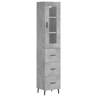 Berkfield Home Highboard Concrete Grey 34.5x34x180 cm Engineered Wood