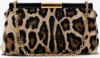 Dolce & Gabbana Womens Shoulder Bag Animal Print Multicolour Leather