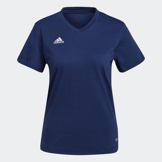 adidas Trainingsshirt ADIDAS PERFORMANCE ENT22 TEE W, Damen, Gr. XL, blau (team navy blau 2), Obermaterial: 100% Baumwolle, bestickt, normal, V-Ausschnitt, S