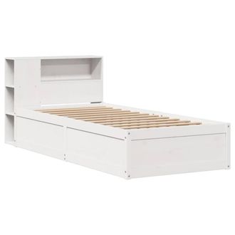 Berkfield Home Beautiful Bed Frame Frame White 75x190 cm Small Single Solid Wood Pine
