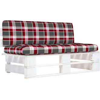 vidaXL vidaXL Divano Centrale Giardino su Pallet Bianco Legno Pino Impregnato