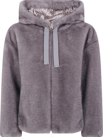 Herno Bomber Soft Faux Fur - Dames - Jassen - Roze - L - Polyester - Jassen