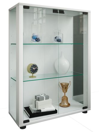 ebuy24 Ebuy24 - Vitrina De Vidrio Vcm De Pie Vitrina De Vidrio Con Vidrio De Seguridad Esg Dimensiones Aprox. Al. 80 X An. 60 X P. 25 Cm Soporte Vitrina Vidr