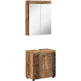 vidaXL Juego De Muebles De Ba&ntilde;o Con Estante Tulum Madera Vieja Vidaxl