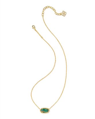 Kendra Scott Womens Elisa Short Pendant Necklace In Veined Green Malachite