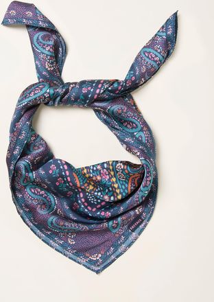 Fat Face FatFace Navy Satin Mosaic Square Scarf