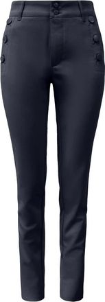 2-Biz Nicky Navy Elegante Broek - Dames - Slim Fit Broeken - Blauw - 2XL - Katoen - Broeken