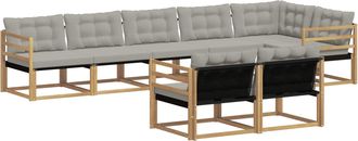 vidaXL Conjunto De Sof&aacute;s De Exterior 8 Uds. Blanco Y Gris Claro Vidaxl