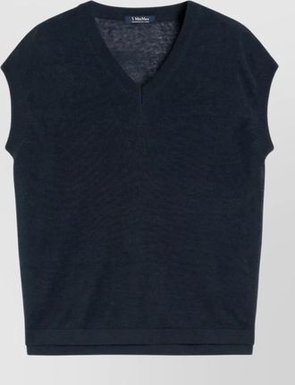 Max Mara linen v-neck knitted vest