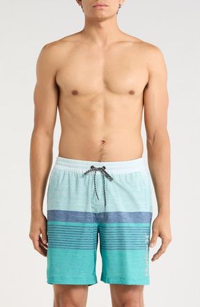Hurley Ombr&eacute; Volley Swim Shorts in Real Teal at Nordstrom Rack, Size Large