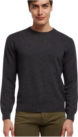 Brooks Brothers Wollen trui met kasjmier en ronde hals - Heren - Ronde hals truien - Grijs - S - Wol - Truien & Vesten