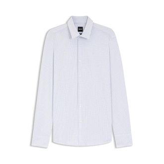 HUGO BOSS Printed Slim-Fit Shirt In Performance-Stretch Jersey, Brand Size 40 (Neck Size 15.75)