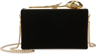 Erdem Bloom Velvet Clutch in Black at Nordstrom