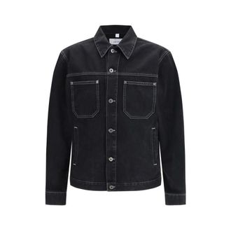 Off-white Denim Jackets, male, Black, Size: M Arrow Zip Skate Denim Jacket