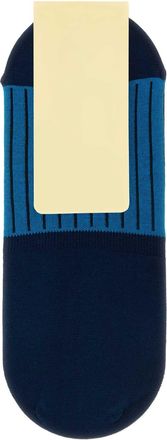 Gallo Mens Two-Tone Stretch Cotton Blend Invisible Socks Blue Calze